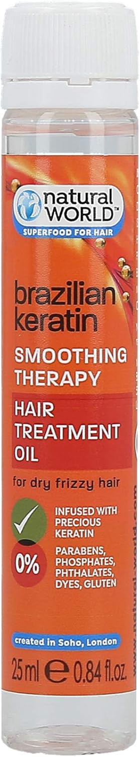 Natural World Brazilian Keratin Smoothing Therapy Hair Treatment Oil