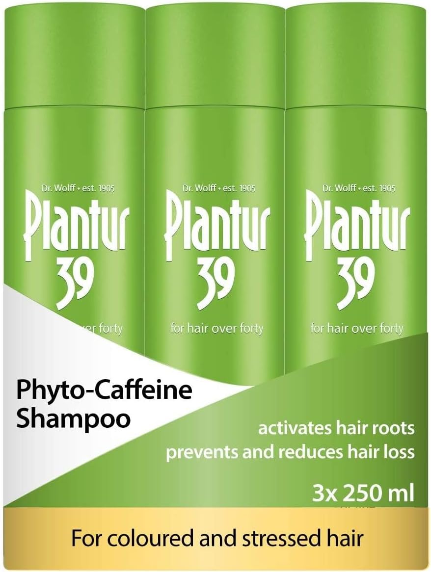 Plantur 39 Caffeine Shampoo Prevents And Reduces Hair Loss 3X 250Ml | For Couloured And Stressed Hair | Unique Galenic Formula Supports Hair Growth | Women Hair Care Made In Germany