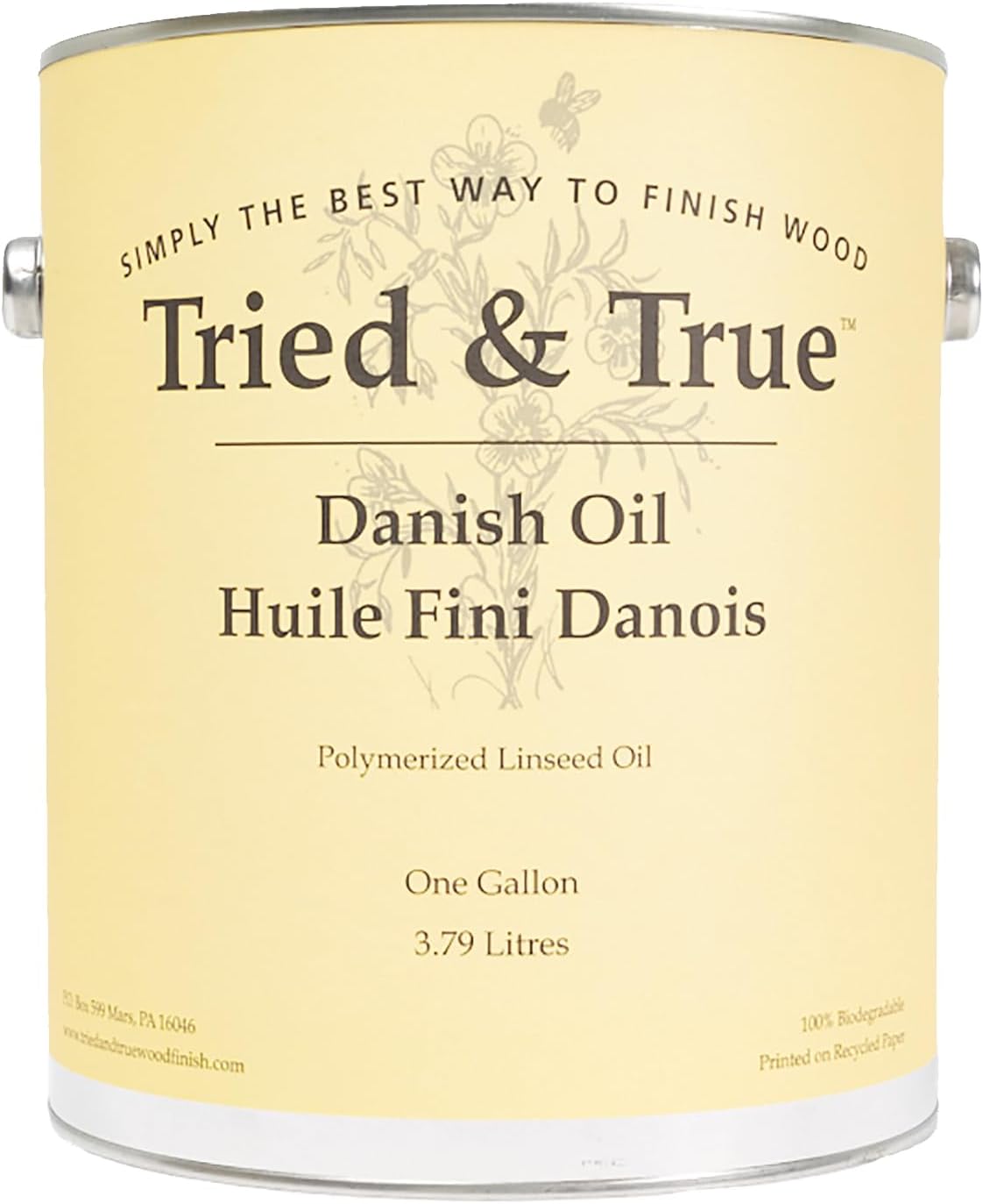 Tried & True Danish Oil – Gallon – All-Natural All Purpose Finish for Wood, Metal, Food Safe, Solvent Free, VOC Free, Non Toxic Wood Finish, Polymerized Linseed Oil, Stand Oil
