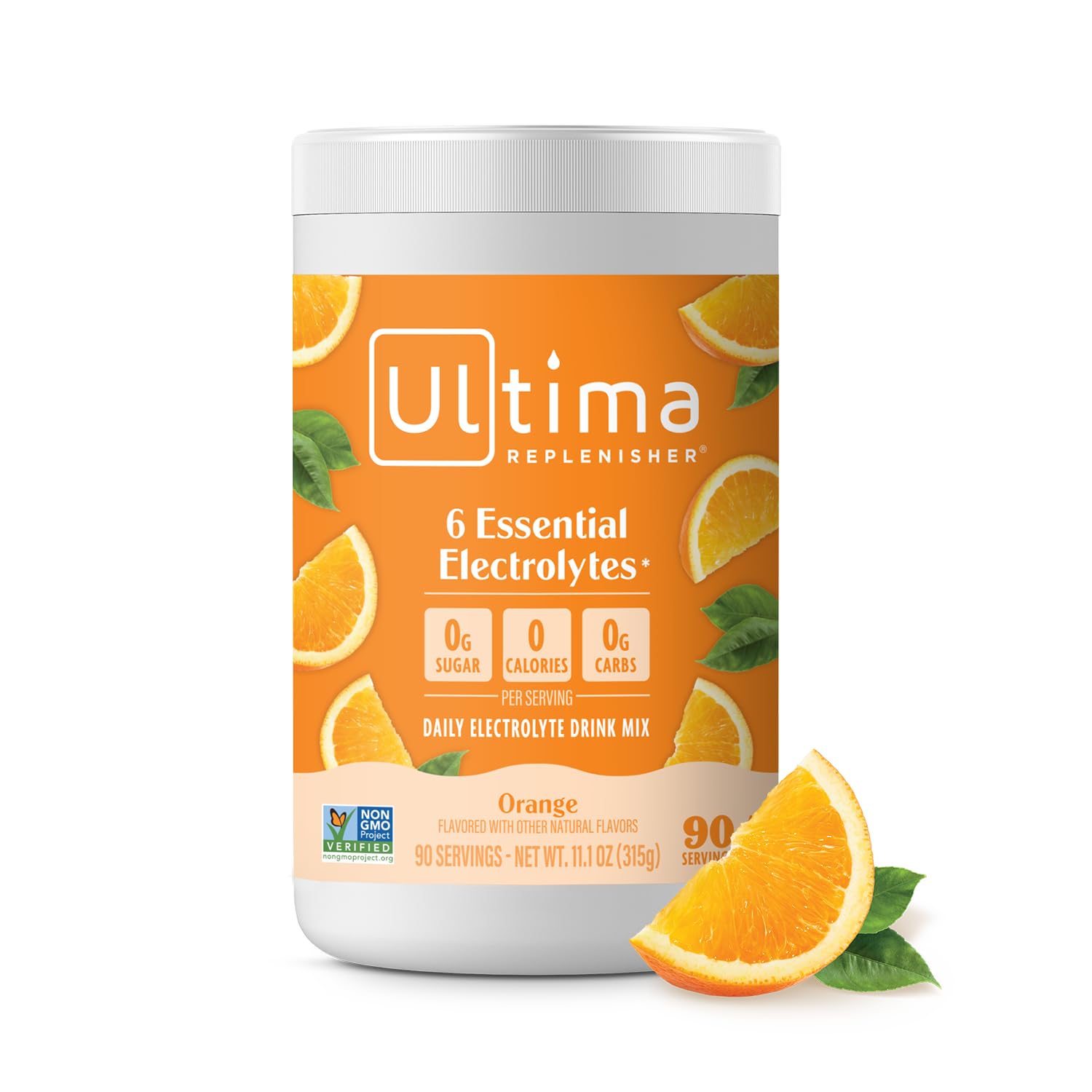 Ultima Replenisher Daily Electrolyte Drink Mix – Orange, 90 Servings – Hydration Powder With 6 Key Electrolytes & Trace Minerals – Keto Friendly, Vegan, Non- Gmo & Sugar-Free Electrolyte Powder