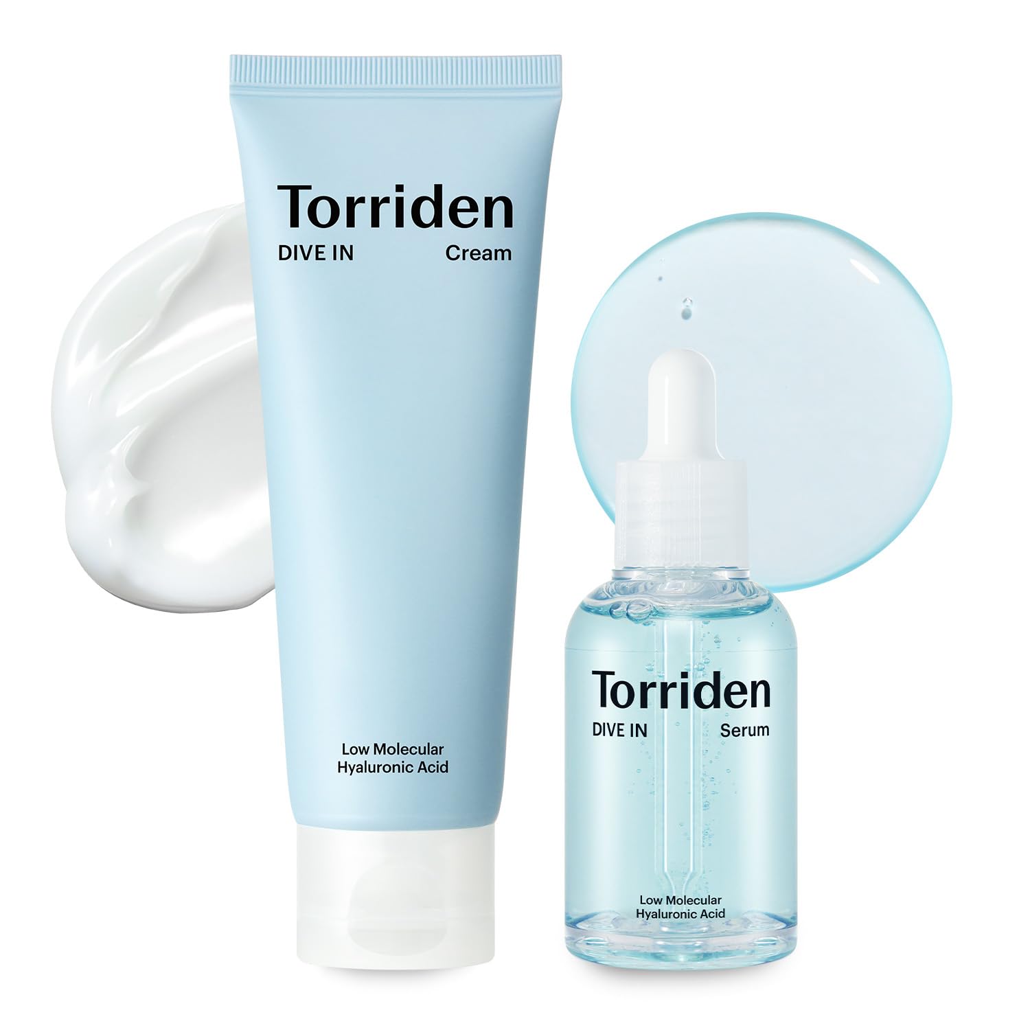 Torriden Dive In Serum 1.69 Fl.Oz. + Cream 2.71 Fl.Oz. | Hyaluronic Acid Care Duo Set | Deep Hydrating Skin Care To Get Glass Skin