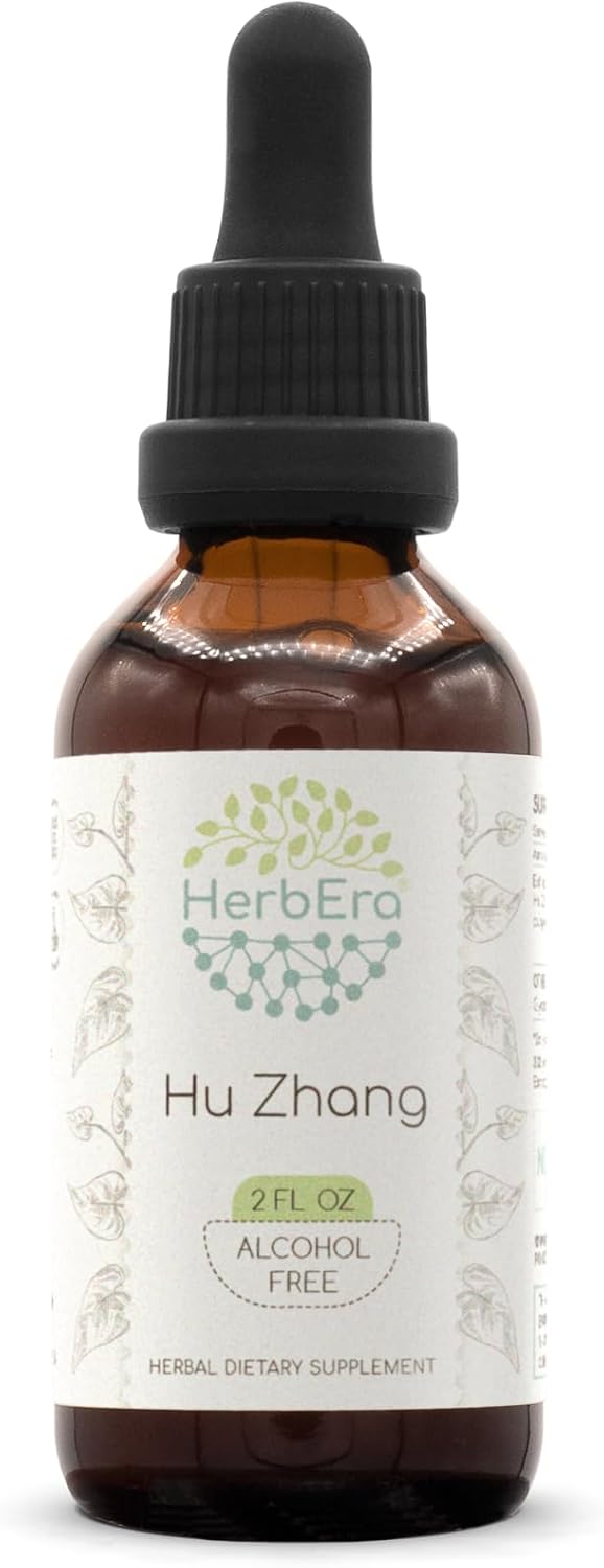 Hu Zhang B120 Alcohol-Free Herbal Extract Tincture, Concentrated Liquid Drops Natural Hu Zhang (Polygonum Cuspidatum) Dried Root (4 Fl Oz)