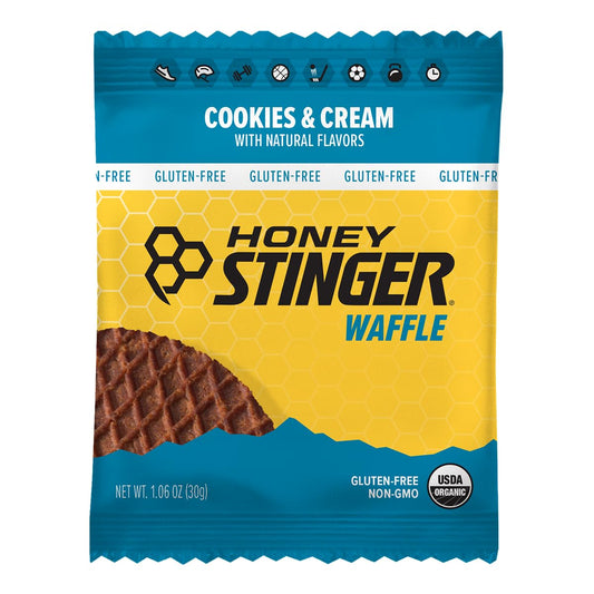 Honey Stinger Organic Gluten Free Cookies & Cream Waffle | Energy Stroopwafel For Exercise, Endurance And Performance | Sports Nutrition For Home & Gym, Pre & During Workout | 16 Waffles, 16.96 Ounce