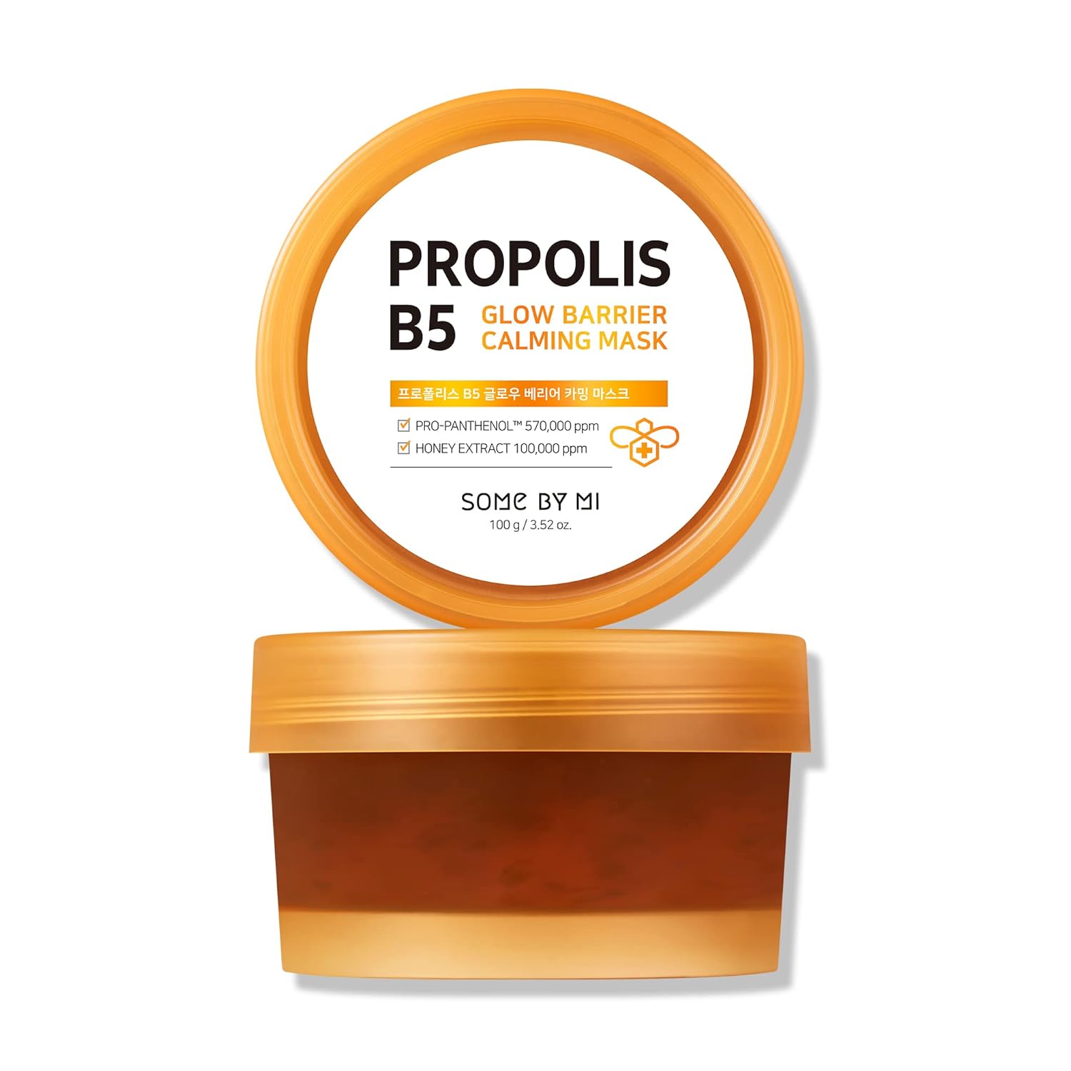 Some By Mi Propolis B5 Glow Barrier Calming Mask - 3.52Oz, 100G - Made From Panthenol And Honey Extracts For Sensitive Skin - Calming Effect And Strengthen Skin Barrier - Korean Skin Care