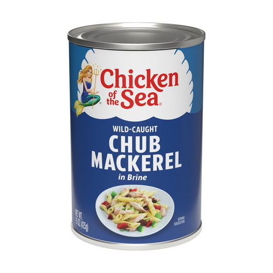Chicken of the Sea Chub Mackerel Wild Caught, High in Omega 3 Fatty Acids, Protein & Calcium, 15 oz. Can (Pack of 24)
