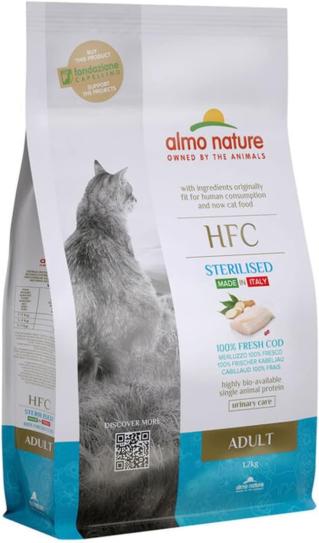 almo nature HFC Adult Sterilized Cod- Complete Dry Cat Food for Adult Neuteured Cats with 100% HFC Fresh Cod. 300g?70683