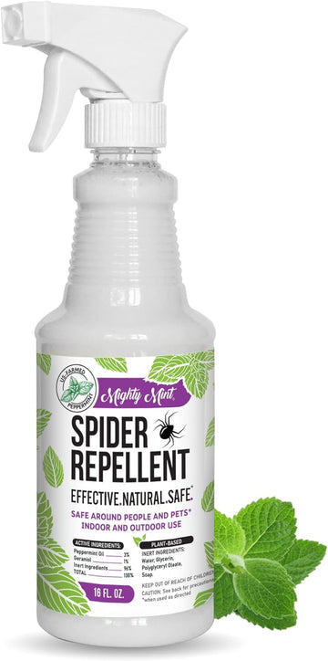 Mighty Mint - 16Oz Spider Repellent Peppermint Oil - Natural Spray For Spiders And Insects - Killer + Deterrent