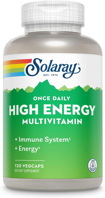 Solaray Once Daily High Energy Multivitamin, Immune System And Energy Support, Whole Food And Herb Base Ingredients, Men’S And Women’S Multi Vitamin, 120 Servings, 120 Vegcaps