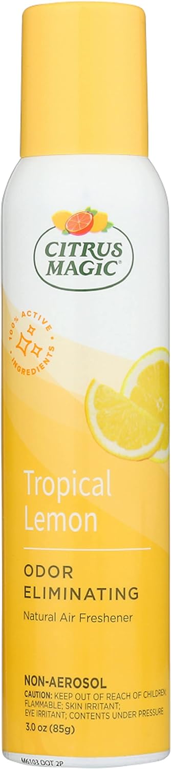 Citrus Magic Natural Odor Eliminating Air Freshener Spray, Tropical Lemon, 3-Ounce