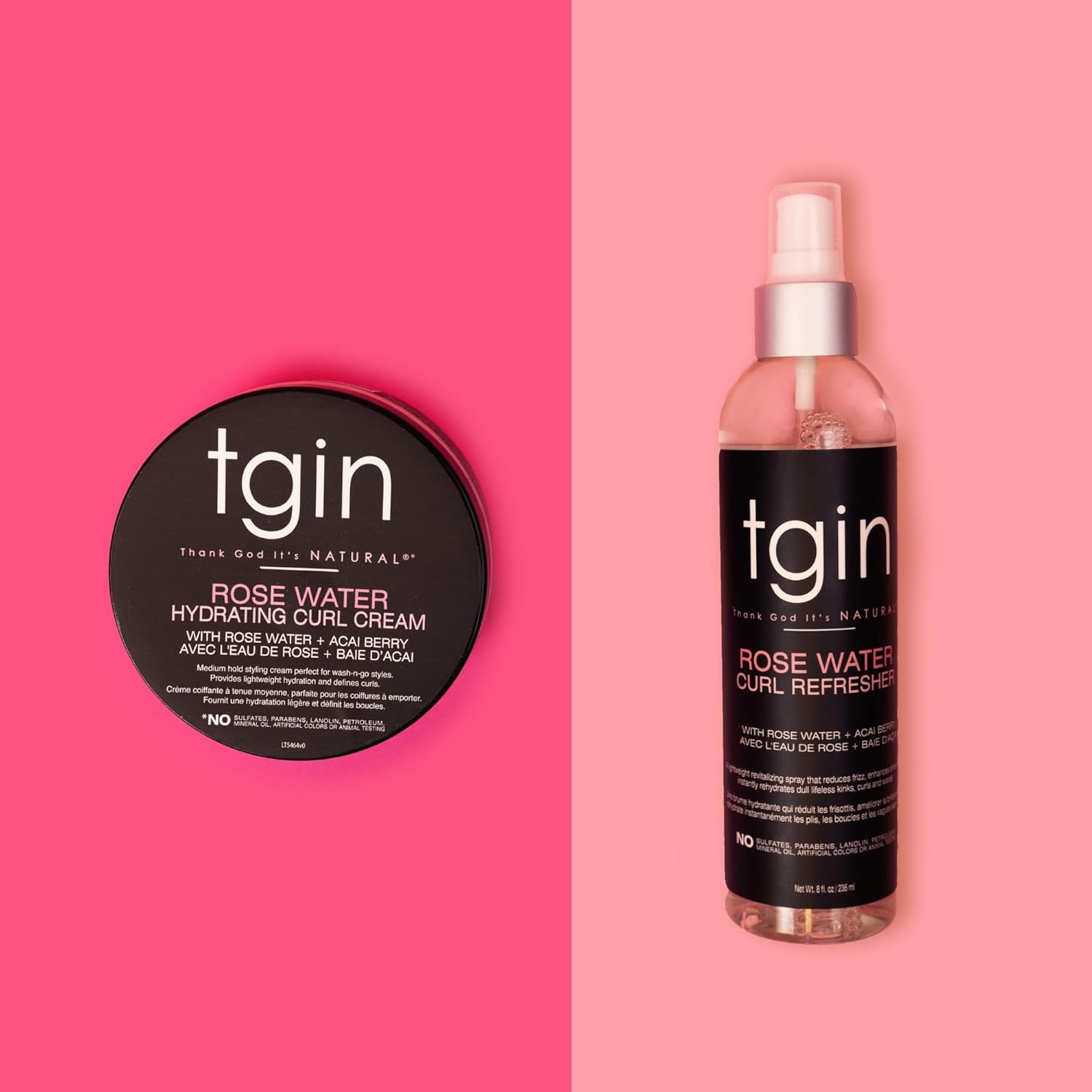 Tgin Rose Water Refresher Spray For Curly Hair, 8Oz (236Ml)