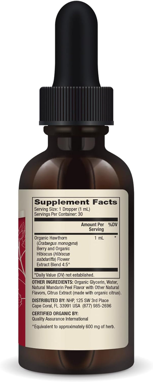 Dr. Mercola Organic Hawthorn and Hibiscus Liquid Drops Dietary Supplements, 30 Servings (30 Droppers), Non GMO, Gluten Free, Soy Free, USDA Organic