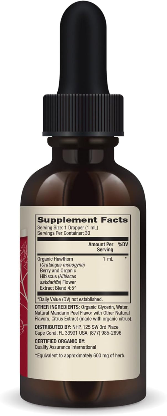 Dr. Mercola Organic Hawthorn And Hibiscus Liquid Drops Dietary Supplements, 30 Servings (30 Droppers), Non Gmo, Gluten Free, Soy Free, Usda Organic