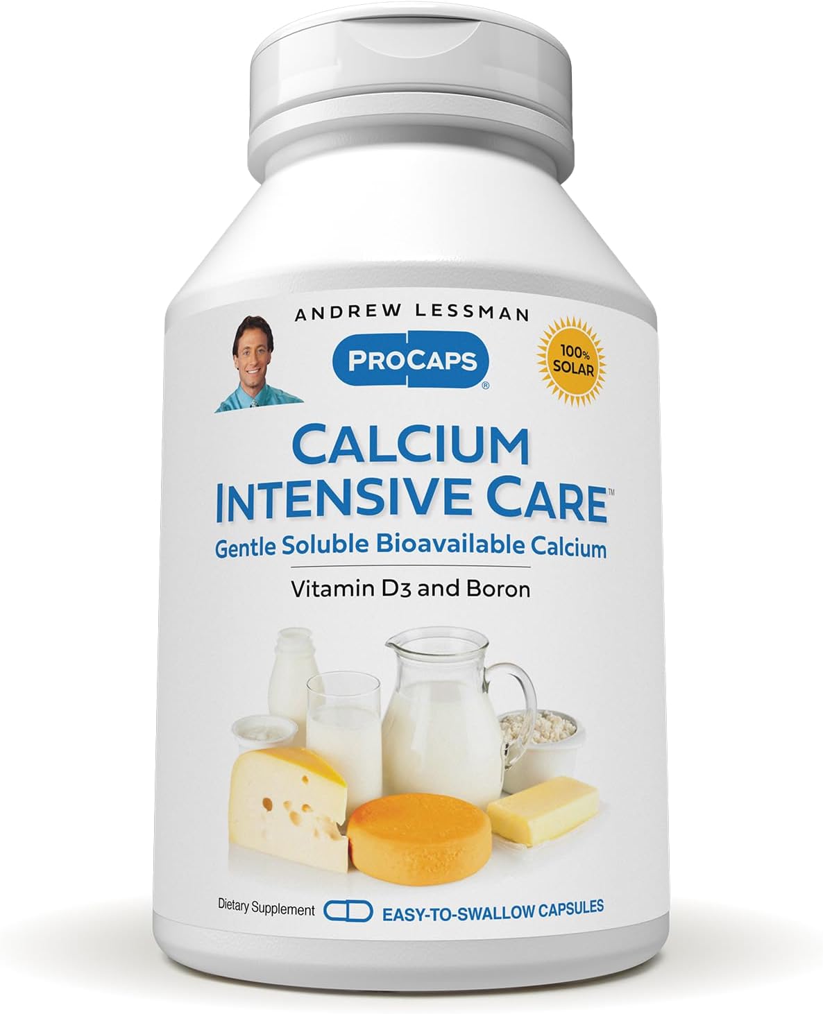 Andrew Lessman Calcium Intensive Care - 60 Capsules - Maintains Healthy Bone And Skeletal Tissues. Vitamin D, Boron. Ultra-Fine, Highly Absorbable Powder In Easy-To-Swallow Capsule. No Additives