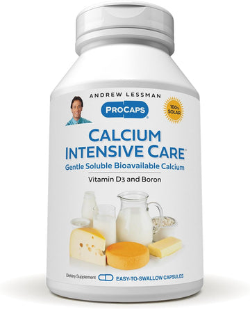 Andrew Lessman Calcium Intensive Care - 60 Capsules - Maintains Healthy Bone And Skeletal Tissues. Vitamin D, Boron. Ultra-Fine, Highly Absorbable Powder In Easy-To-Swallow Capsule. No Additives