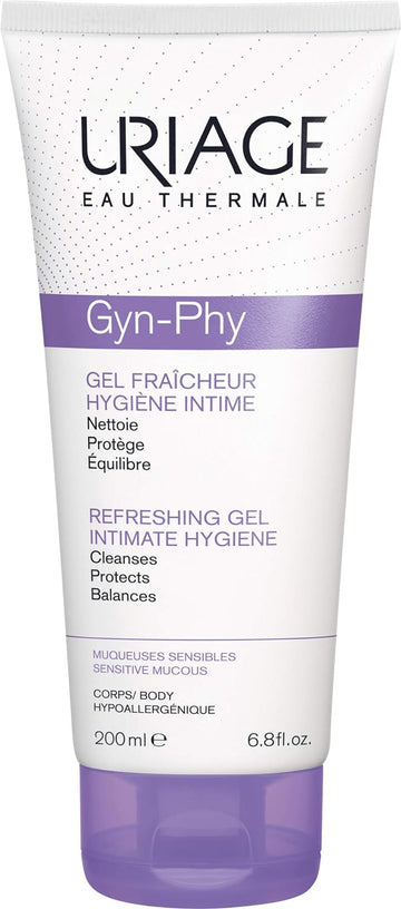 Uriage Gyn Phy Refreshing Intimate Gel | Feminine pH Balancing Wash to Gently Clean, Protect and Soothe Even the Most Sensitive Skin | Soap Free, Paraben-Free & Gynecologist Tested