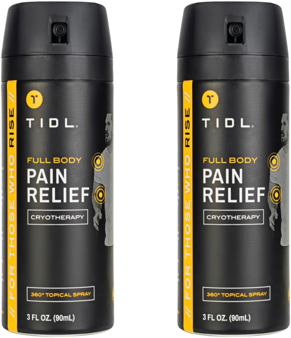 TIDL Plant Powered Cryotherapy Spray 2-Pack ? Instant Cooling Pain Relief ? Full Body Recovery ? Organic Plant-Based Formula ? Relieves Muscle and Joint Pain, 3oz