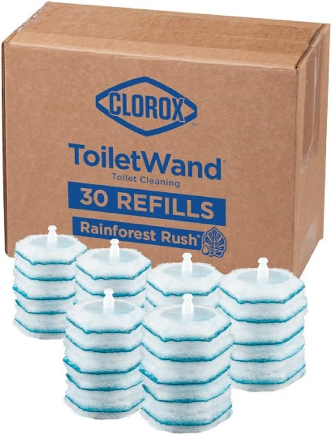 Clorox Toiletwand Disinfecting Refills, Rainforest Rush, 30 Ct (Package May Vary)