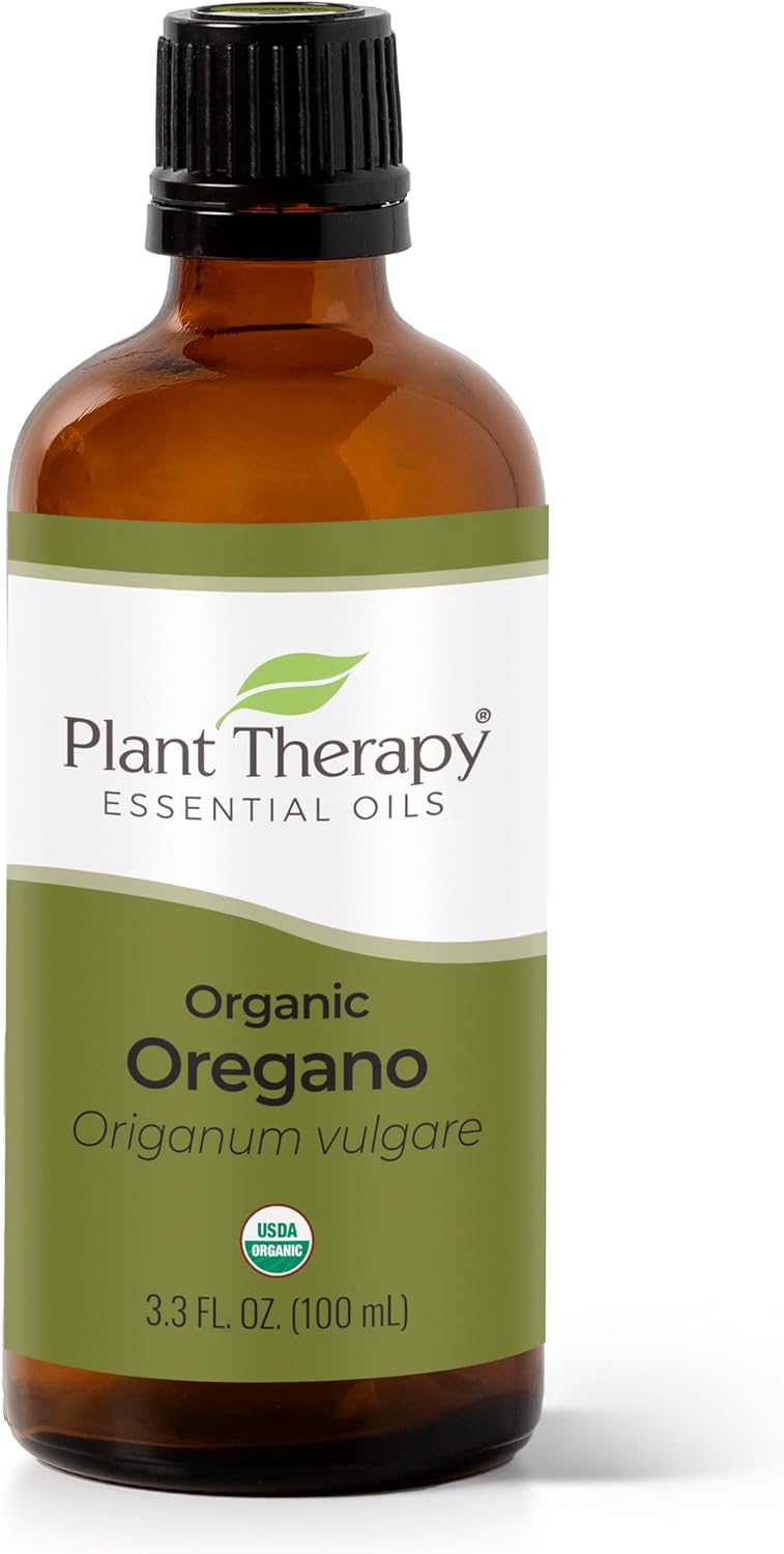 Plant Therapy Organic Oregano Essential Oil 100% Pure, Usda Certified Organic, Undiluted, Natural Aromatherapy, Therapeutic Grade 100 Ml (3.3 Oz)