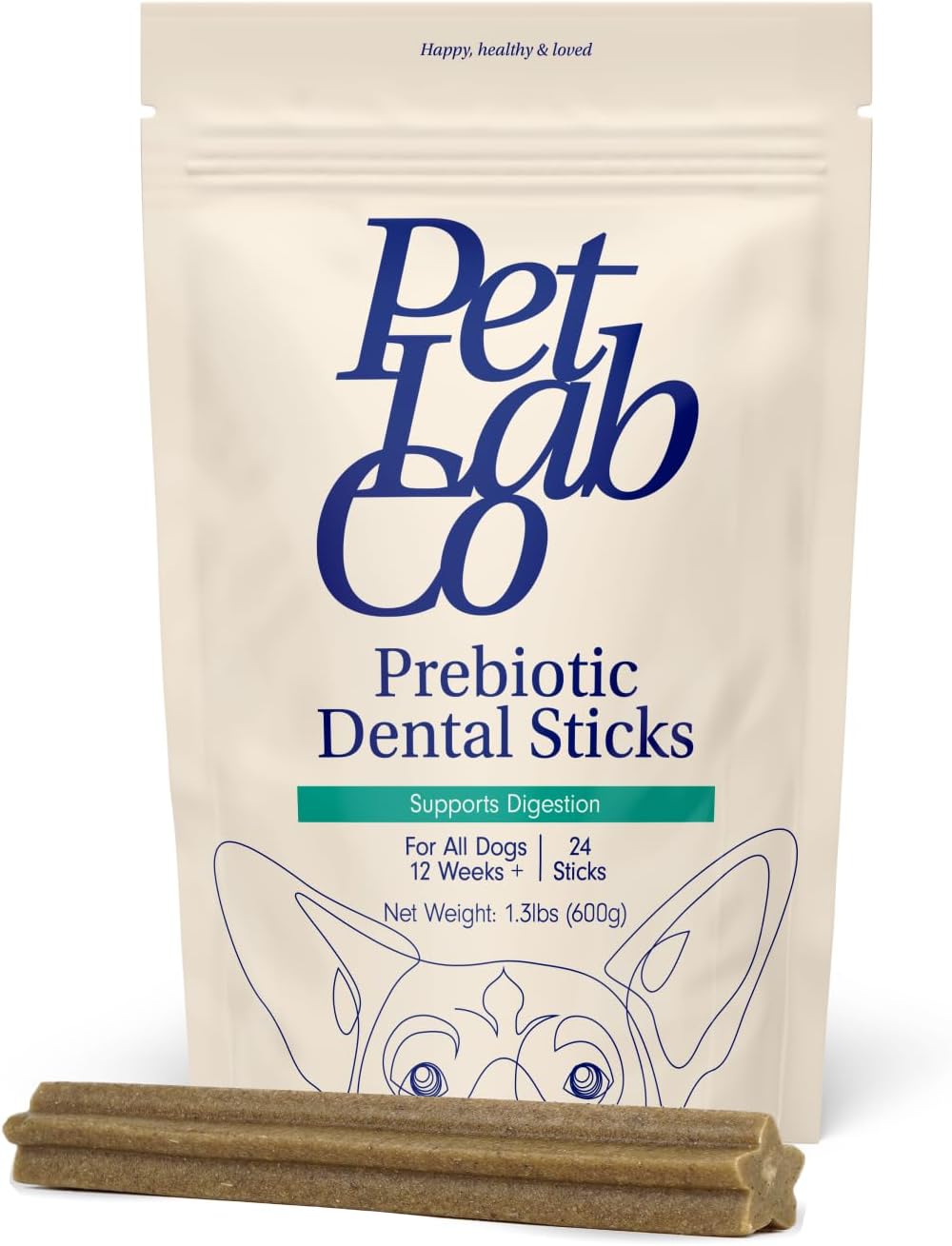 Petlab Co. Dental Sticks – Dog Dental Chews -Target Plaque & Tartar Build-Up at The Source - Designed to Maintain Your Dog’s Oral Health, Keep Breath Fresh and Provide Digestive Help (24 Sticks)