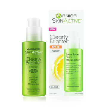 Garnier Skinactive Clearly Brighter Spf 30 Face Moisturizer With Vitamin C, 2.5 Fl Oz (75Ml), 1 Count (Packaging May Vary)