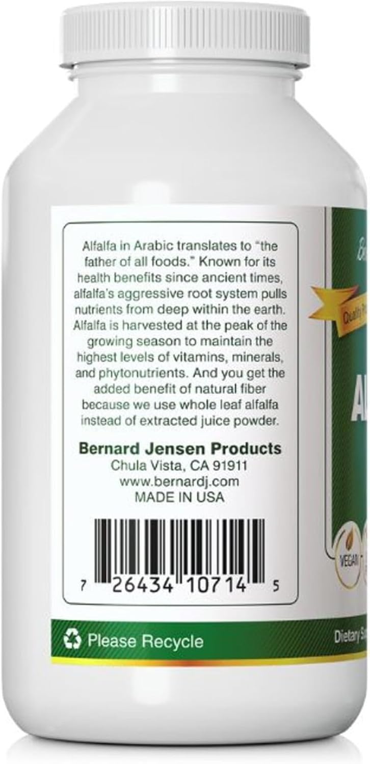 Bernard Jensen'S Alfalfa Leaf Tablets - 625Mg - 500 Tablets : Health & Household