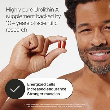 Mitopure Urolithin A Supplement - First Clinically Tested Highly Pure Urolithin A - Healthy Aging - Energy Supplements Alternative to NMN, NAD, CoQ10, Resveratrol, PQQ - 28 Capsules