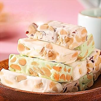 3 Flavors Of Nougat Gummies, Milk Flavored Nougat, Individually Packaged, Toffee, Milk Fudge,Casual Snacks Gift, Instant Desserts, Holiday Candy, Wedding Candy (Cranberry Flavor,3 Bags)
