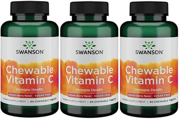 Swanson Sugar-Free Chewable Vitamin C Cherry 60 Chwbls (3 Pack)