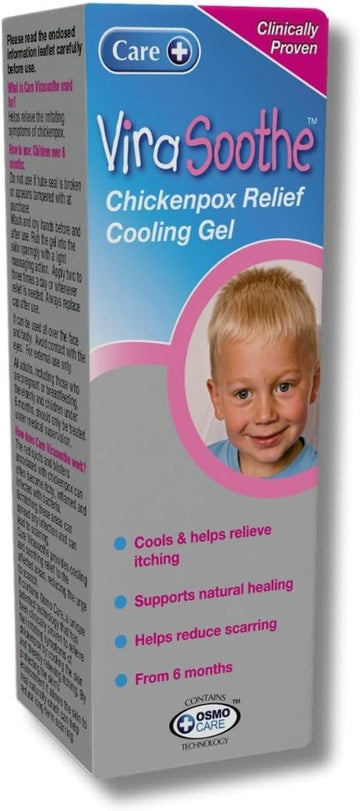 Care Virasoothe Gel, Chickenpox Relief, Cools And Soothes Skin, Suitable 6+ Months Old, Supports Natural Healing, Helps Stop The Itch, Clinically Proven Effective Relief Against Symptoms, 50G Gel