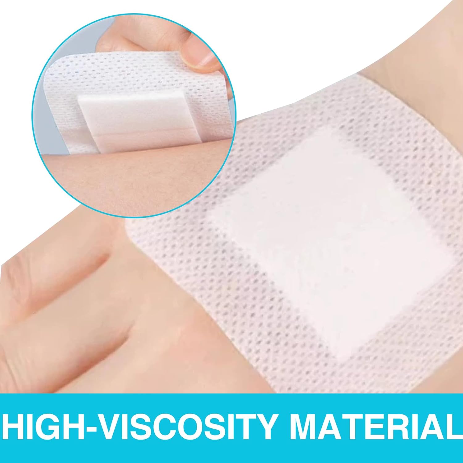 Funnaura 20 Pcs Self Adhesive Dressings For Wounds, Water-Resistant Sterile Non-Woven Large Plasters For Surgical Dressing (6Cm X 7Cm)