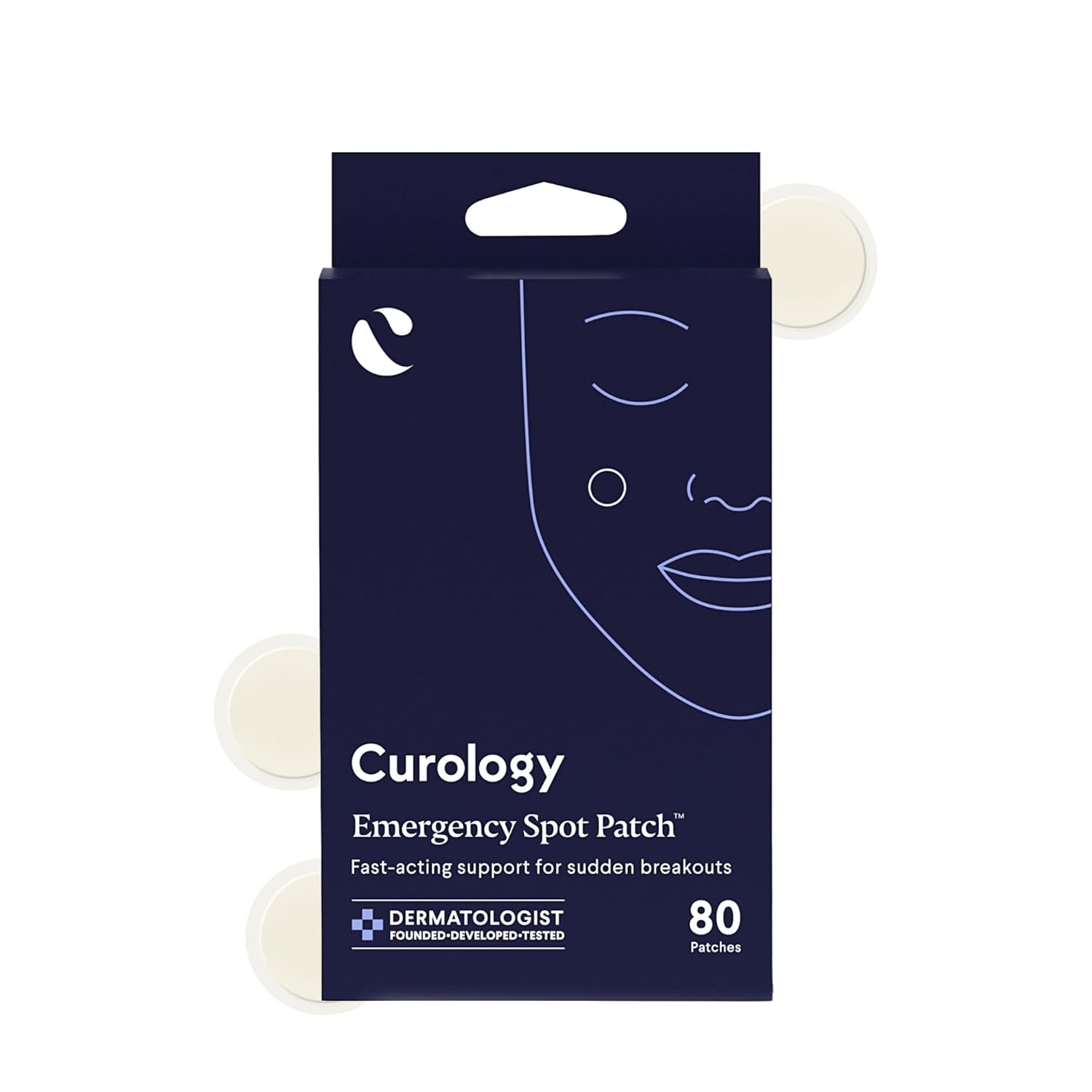 Curology Emergency Spot Pimple Patches For Face, Hydrocolloid Pimple Patches Fast-Acting, 80 Count