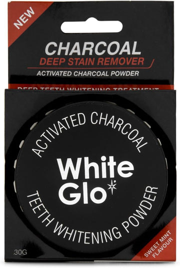 White Glo Activated Charcoal Teeth Whitening Powder, Highly Absorbent To Clean Deep Stains And Discolouration, Fresh Mint Flavour