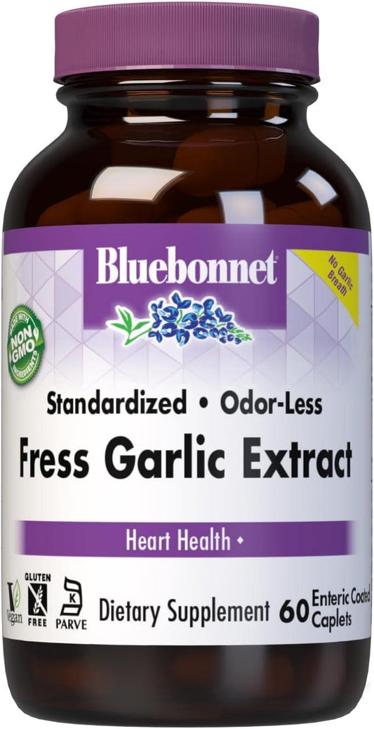 BlueBonnet Standardized Fresh Garlic Extract Enteric Coated Supplement, 60 Count : Health & Household