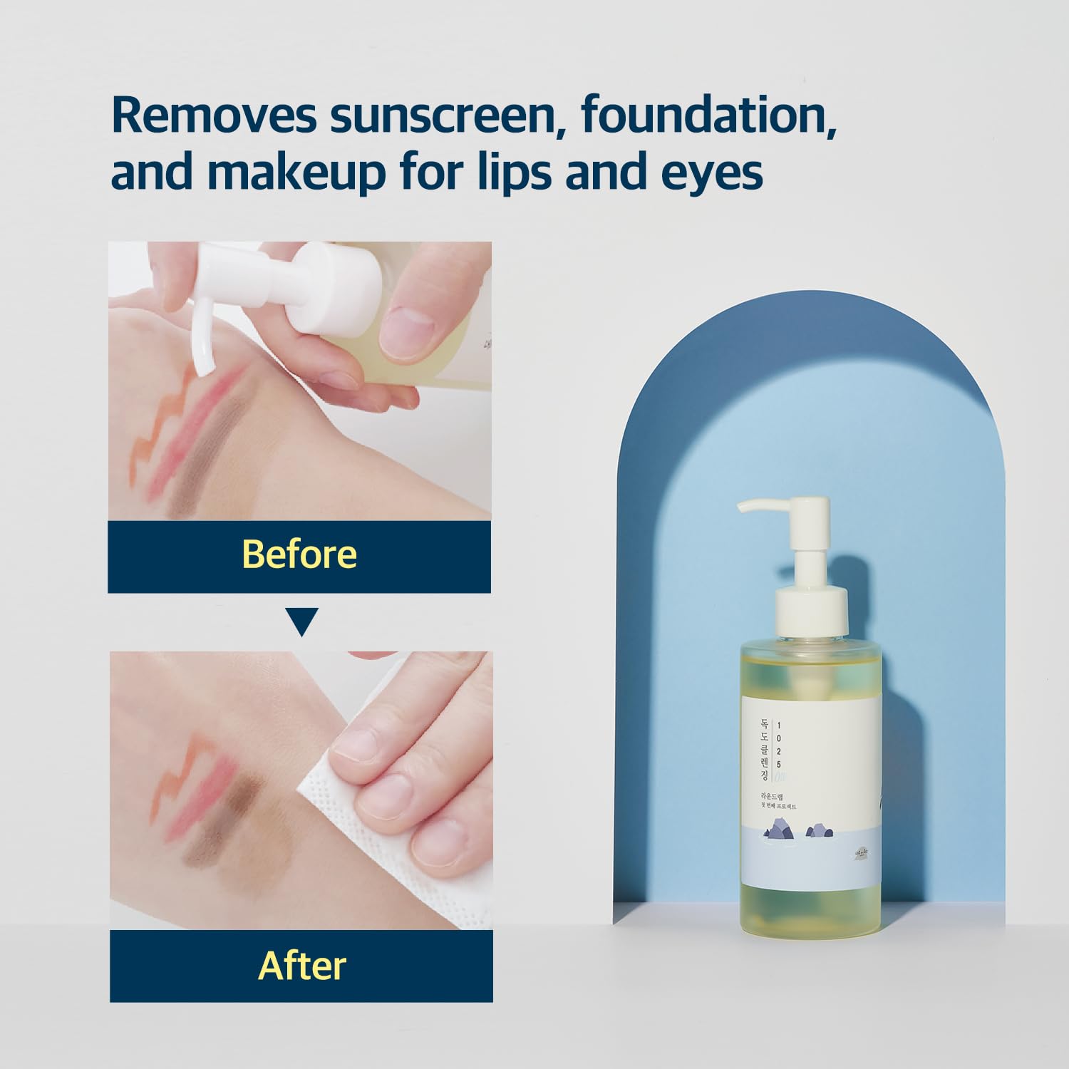 Round Lab 1025 Dokdo Cleansing Oil 6.76 Fl Oz, Facial Oil Cleanser For Face, Deep Pore Cleansing, Makeup Blackhead Impurities Remover, Easy To Wash Off No Oily Residue, Korean Skin Care