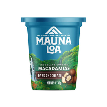 Mauna Loa Premium Hawaiian Chocolate Covered Macadamia Nuts, Dark Chocolate, Cocoa Dusted, 5 Oz Cup (Pack Of 1)