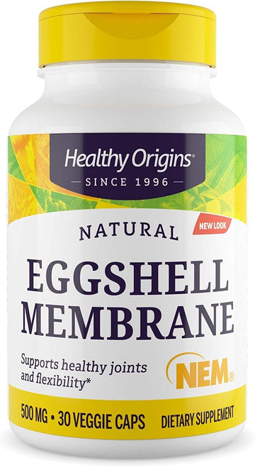 Healthy Origins Eggshell Membrane (NEM), 500 mg - Natural Collagen and Joint Support Supplement - Gluten-Free Supplement - 30 Veggie Capsules