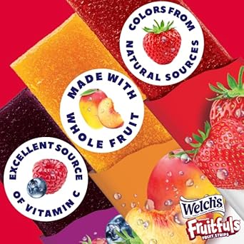 Welch’S Absolute Fruitfuls Fruit Strips, Berry Medley Flavored Fruit Leather, Tasty Dried Fruit Snacks For School Lunches, Berry Medley, 0.5Oz (Pack Of 10)