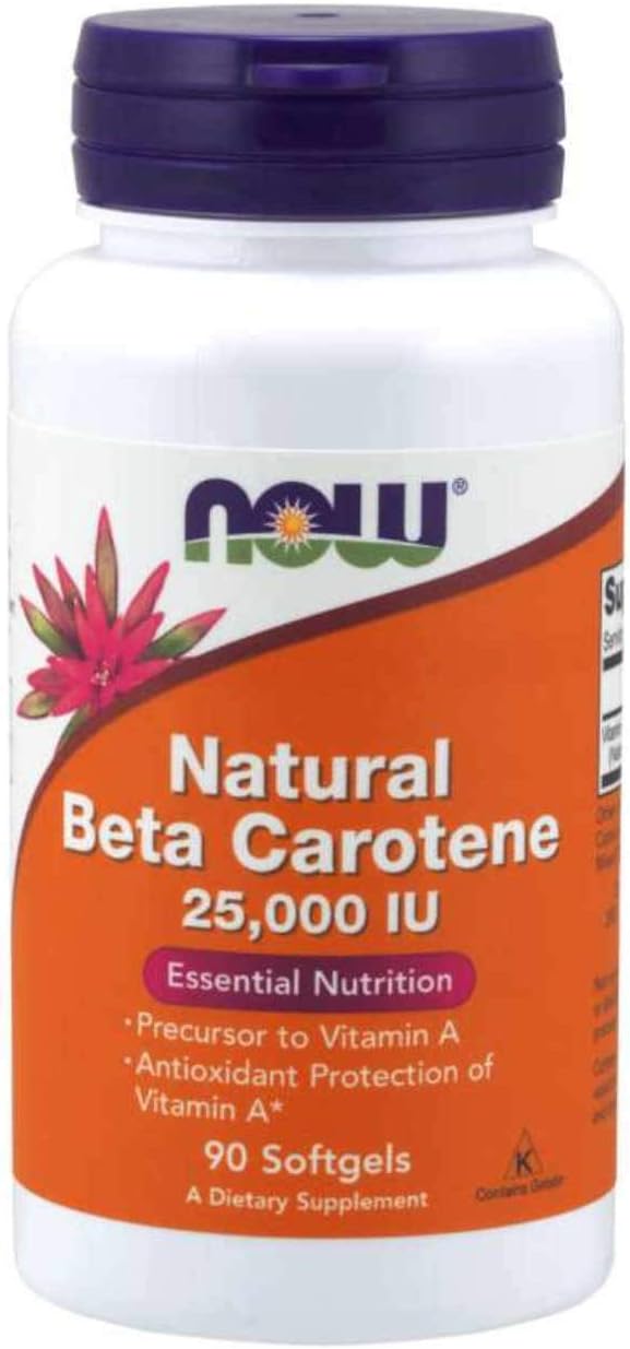 NOW Supplements, Natural Beta Carotene 25,000 IU, Essential Nutrition, 90 Softgels : Health & Household
