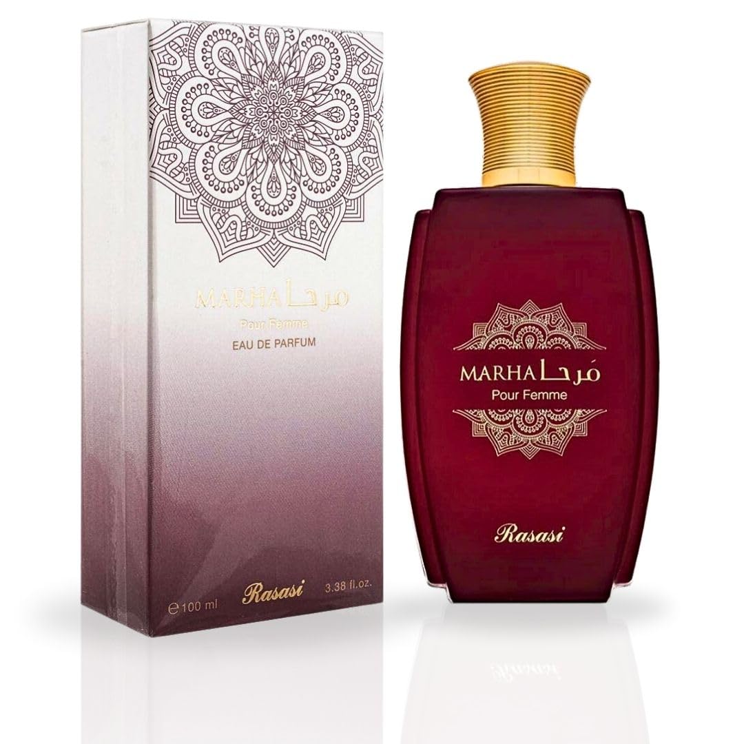 Rasasi Marha Eau De Parfum Spray 100Ml (3.38 Oz) Long Lasting Arabian Perfume For Men With Aromatic, Warm And Floral Notes - Captivating And Luxurious Masculine Fragrance For Day-To-Night Wear