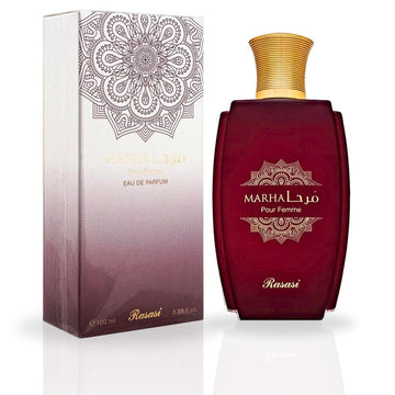Rasasi Marha Eau De Parfum Spray 100Ml (3.38 Oz) Long Lasting Arabian Perfume For Men With Aromatic, Warm And Floral Notes - Captivating And Luxurious Masculine Fragrance For Day-To-Night Wear