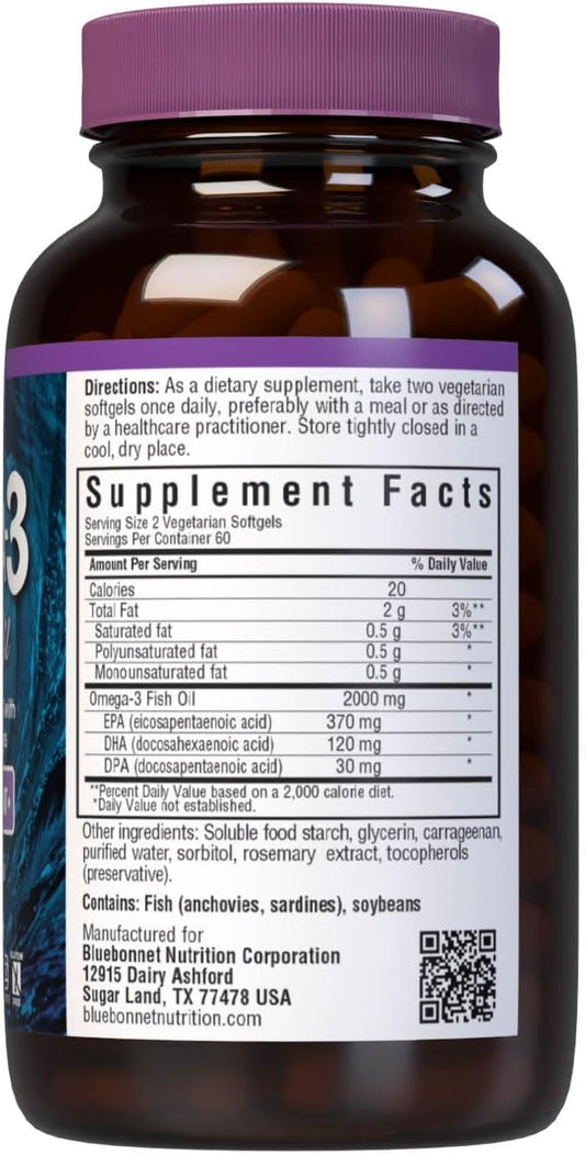 Bluebonnet Nutrition Omega-3 Kosher Fish Oil, Natural Triglyceride For