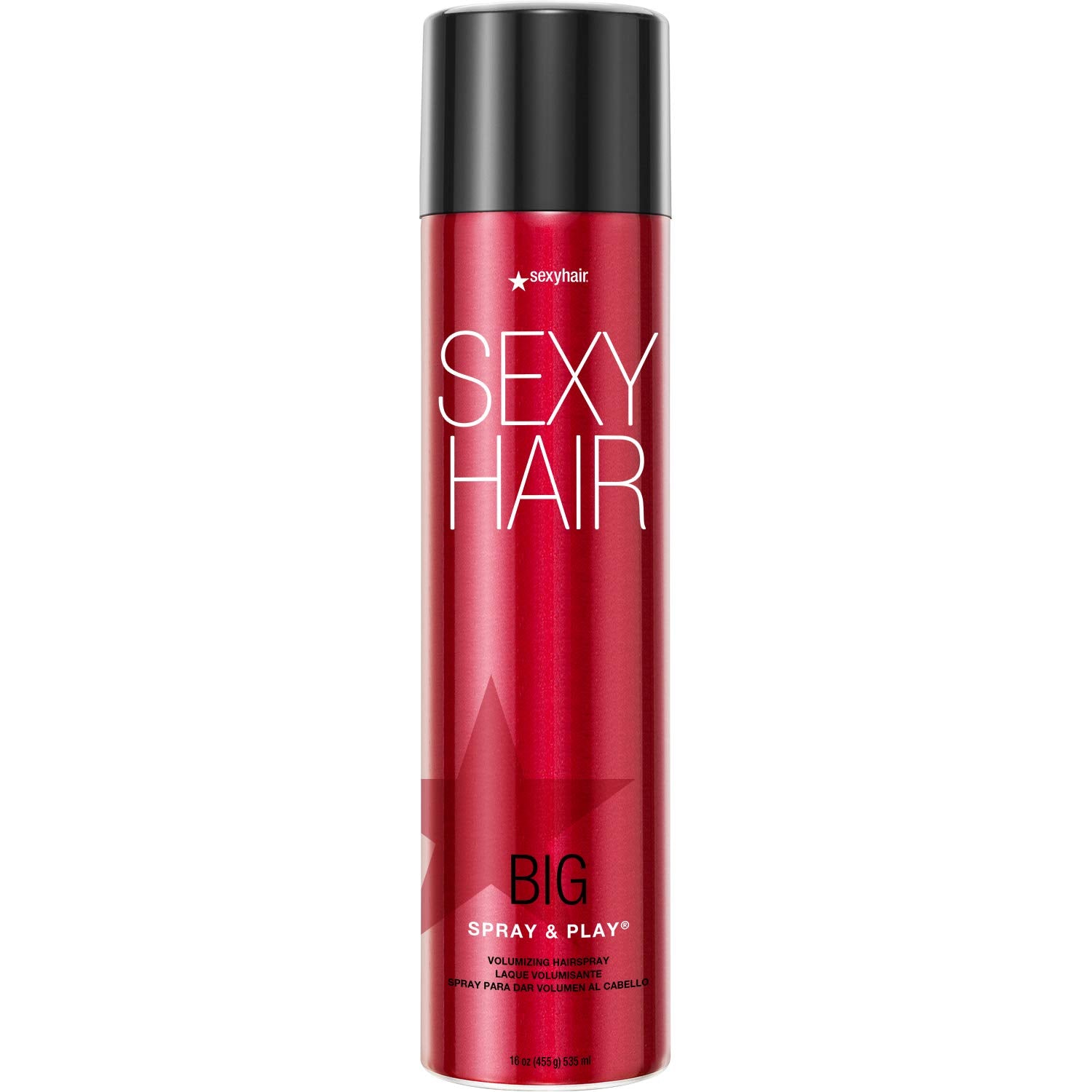 Sexyhair Big Spray & Play Volumizing Hairspray, 16 Oz | Hold And Shine | Up To 72 Hour Humidity Resistance | All Hair Types