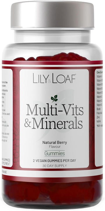 Lily & Loaf Multivitamin & Mineral Gummies – 60 Vegan Gummies, 30-Day Supply – Natural Berry Flavor – Immune Support & Energy Boost