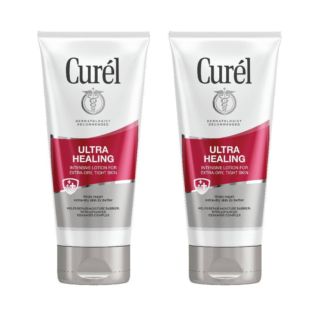 Curél Ultra Healing Body Lotion, Moisturizer for Extra Dry Skin, Body and Hand Lotion with Advanced Ceramide Complex and Hydrating Agents, 6 Ounce (Pack of 2)