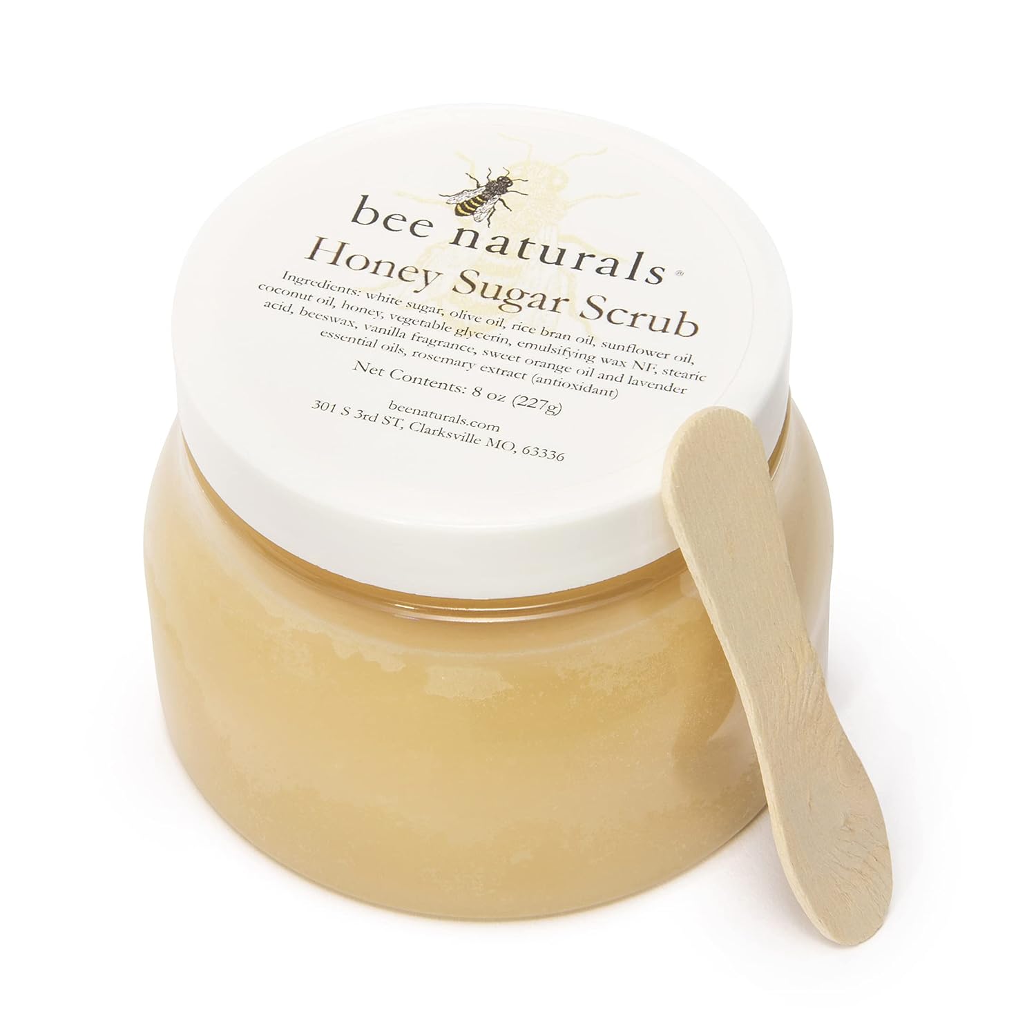 Luxurious Honey Sugar Scrub 8oz - Luminous Radiance - Gentle Exfoliating Blend for Face, Body & Feet with Coconut, Beeswax & Essential Oils -Signature Vanilla Fragrance- Nourishing, Moisturizing