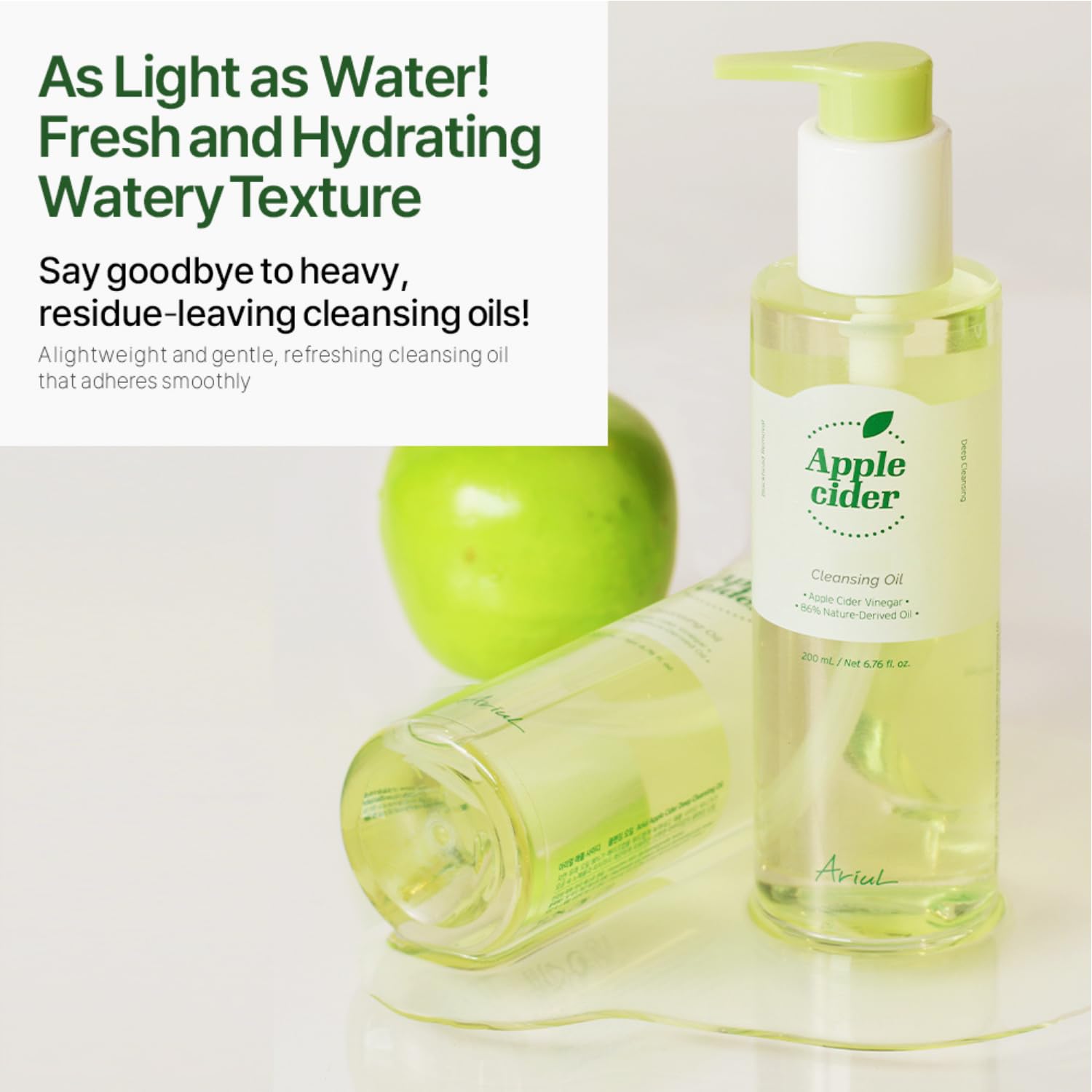 Ariul Apple Cider Cleansing Oil – Gentle & Purifying Makeup Remover With Apple Cider Vinegar, Hydrating & Pore Care, Korean Skin Care, 200Ml / 6.76 Fl. Oz : Beauty & Personal Care