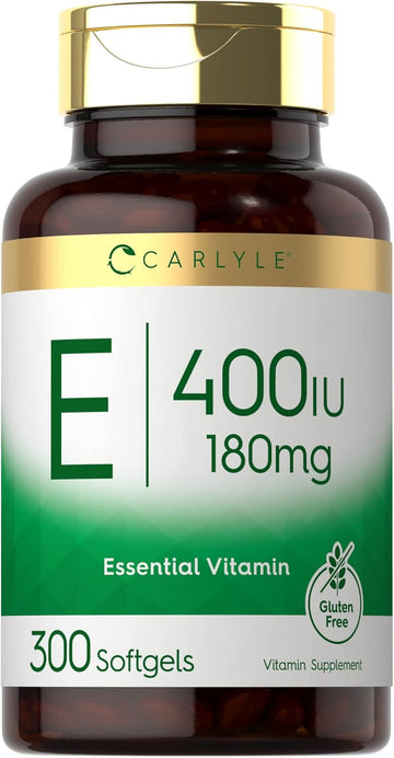 Carlyle Vitamin E Softgel Capsules 400 Iu | 180Mg | 300 Count | Non-Gmo And Gluten Free Formula