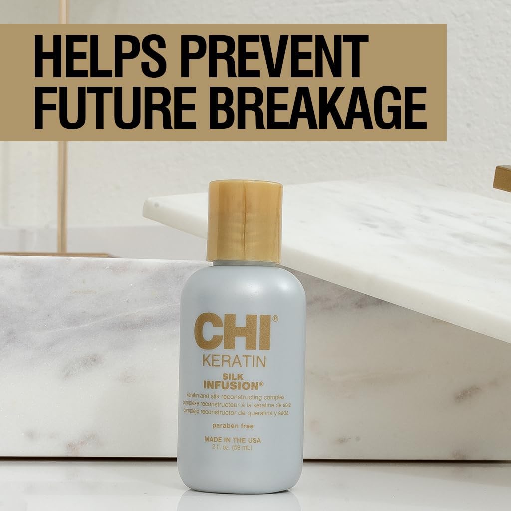 CHI Keratin Silk Infusion | Reconstructing Keratin Treatment Hair Serum | Leave-In Hair Oil for Dry Damaged Hair | Hydrates, Restores & Adds Shine | Paraben-Free, Gluten-Free & Color-Safe, 59ml : Amazon.co.uk: Beauty