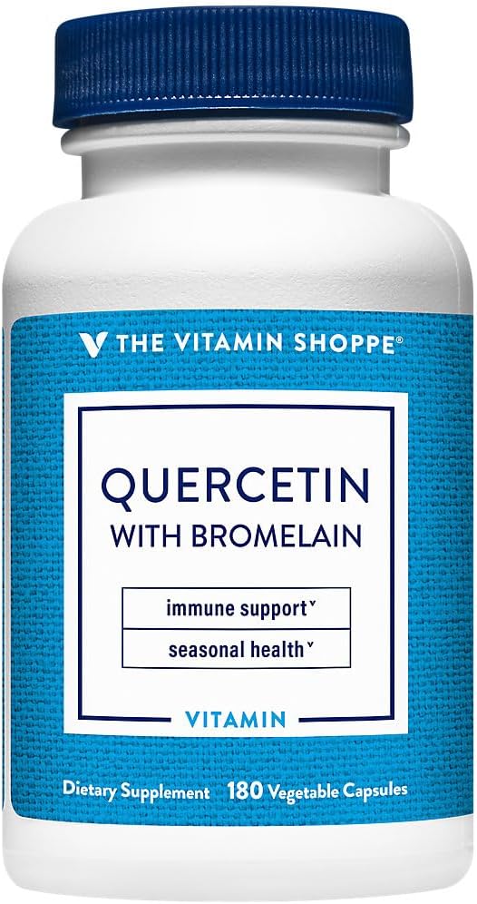 The Vitamin Shoppe Quercetin with Bromelain, Antioxidant That Supports A Healthy Immune for All Seasons (180 Capsules)