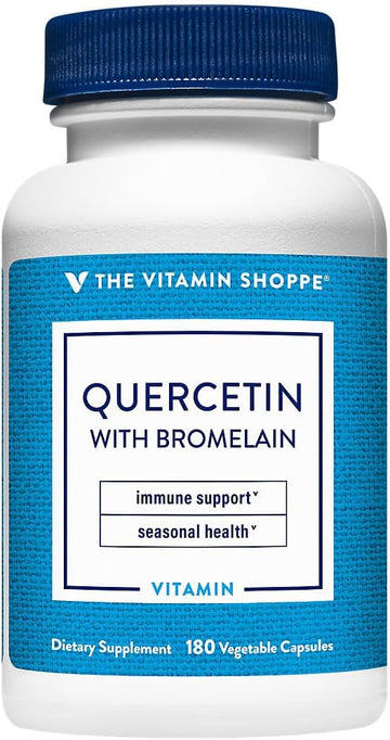 The Vitamin Shoppe Quercetin with Bromelain, Antioxidant That Supports A Healthy Immune for All Seasons (180 Capsules)